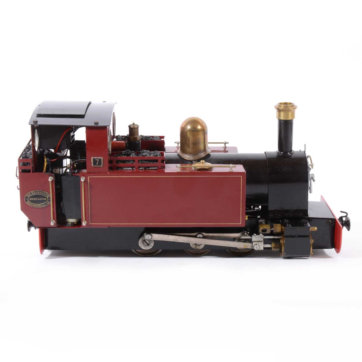 Lot 61 - Roundhouse live steam, gauge 1 / G scale, 45mm locomotive, 0-6-0, no.7 maroon, in case.