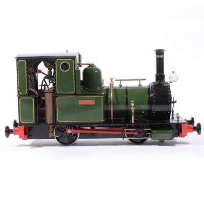 Lot 62 - Finescale Engineering Comany live steam locomotive, gauge 1 / G scale, 32mm, 0-4-0, 'Dolgoch' Fletcher Jennings loco, green, with booklet, in case.