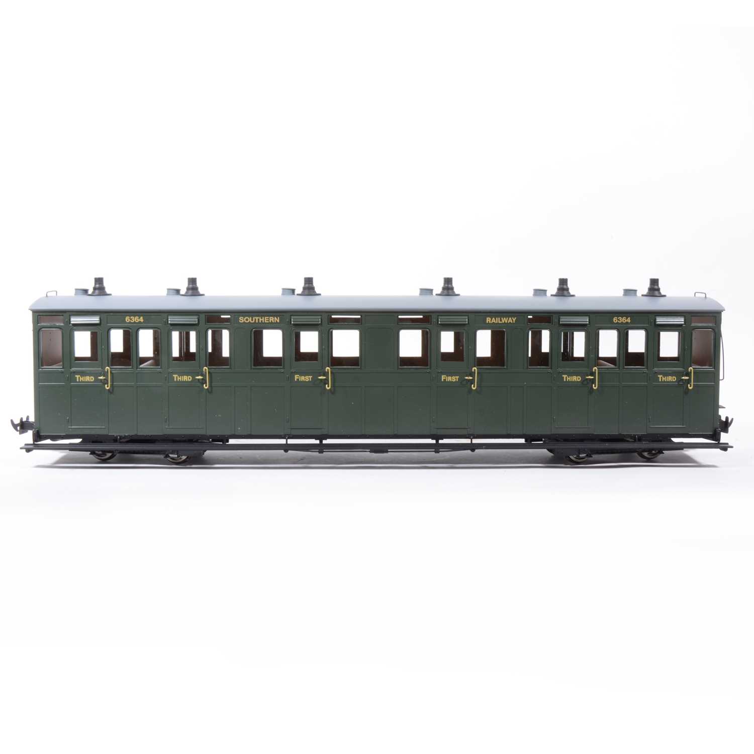 Lot 63 - Accucraft G scale passenger coaches, Lynton & Barnst bogie R19-20, R19-21, R19-19, and a W&L Pickering coaches no.6338, all boxed.