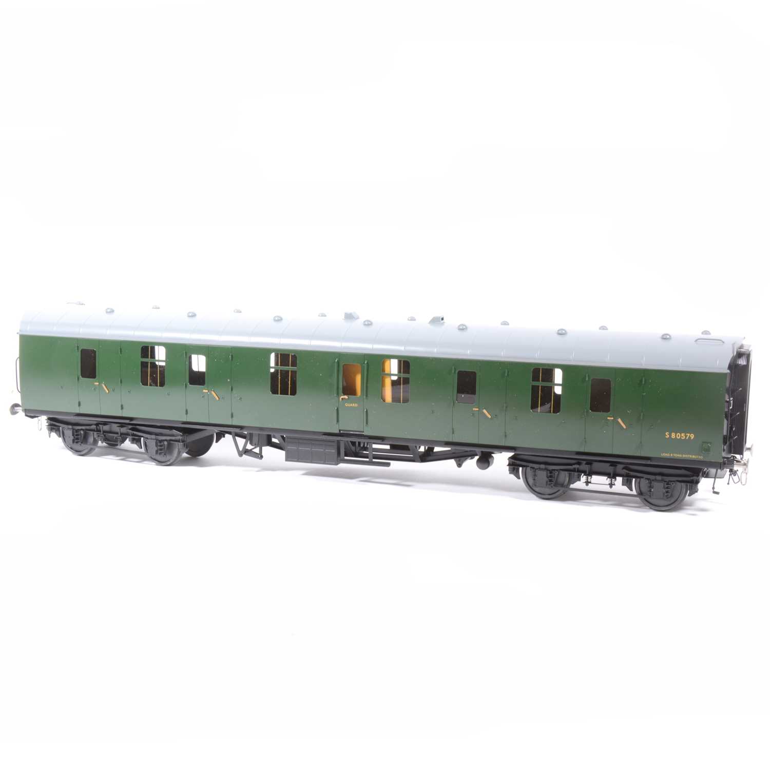 Lot 64 - Tower Brass Models, gauge 1 / G scale, 45mm passenger coach, BR green, no.S80579, boxed.