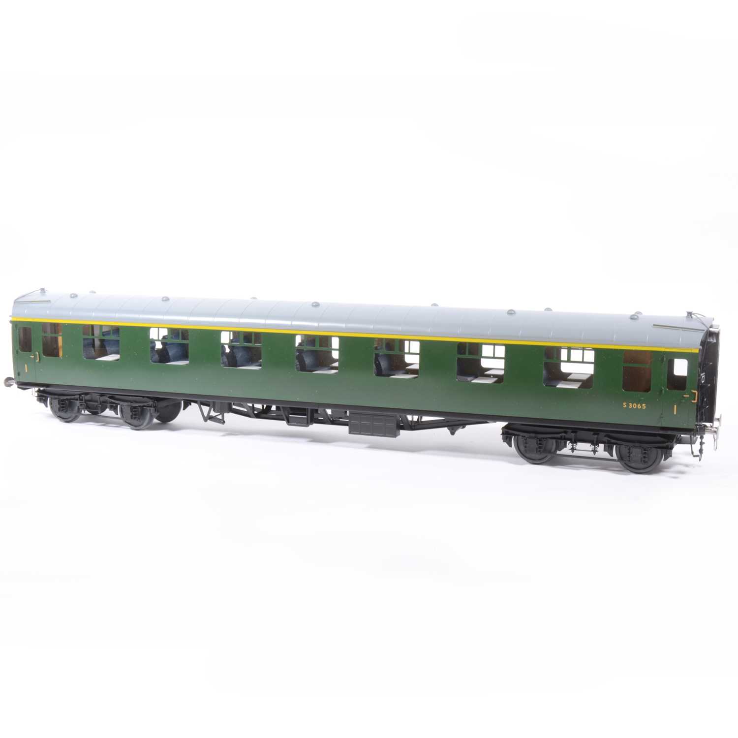 Lot 68 - Tower Brass Models, gauge 1 / G scale, 45mm passenger coach, BR green no.S3065, boxed.
