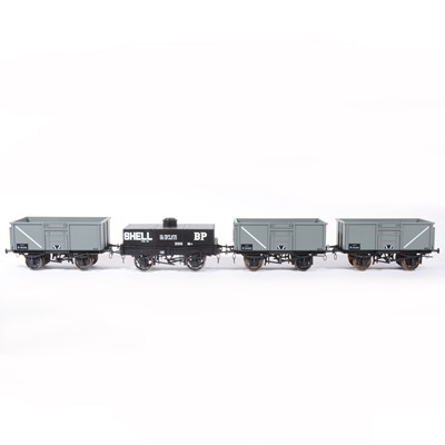 Lot 75 - Nine Accucraft gauge 1 / G scale, 45mm, open wagons, rolling stock and tanker, (9).