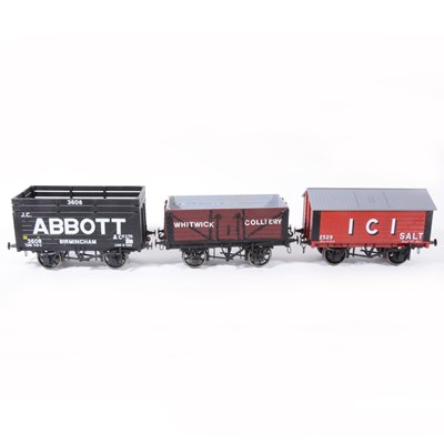 Lot 103 - Six gauge 1 / G scale, 45mm, rolling stock, open wagons, other wagons etc, by Northern Models, LGB, kit built models and others, (6).