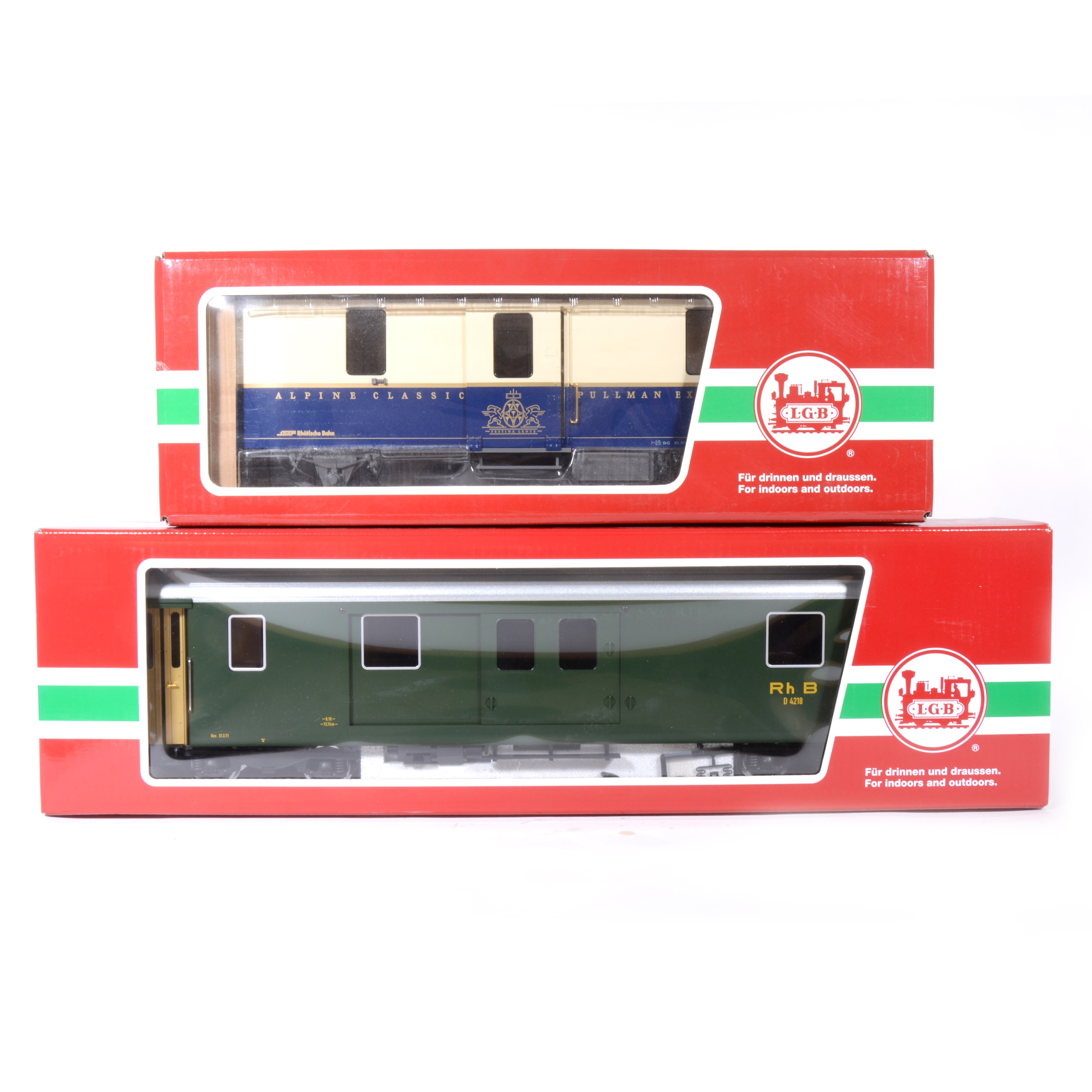 Lot 106 - Two LGB G scale, passenger coaches, RhB