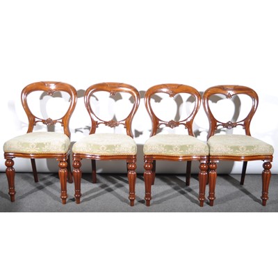 Lot 542 - A set of ten Victorian style mahogany balloon back dining chairs