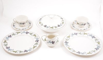 Lot 93 - A Royal Doulton china dinner service, Burgundy pattern.