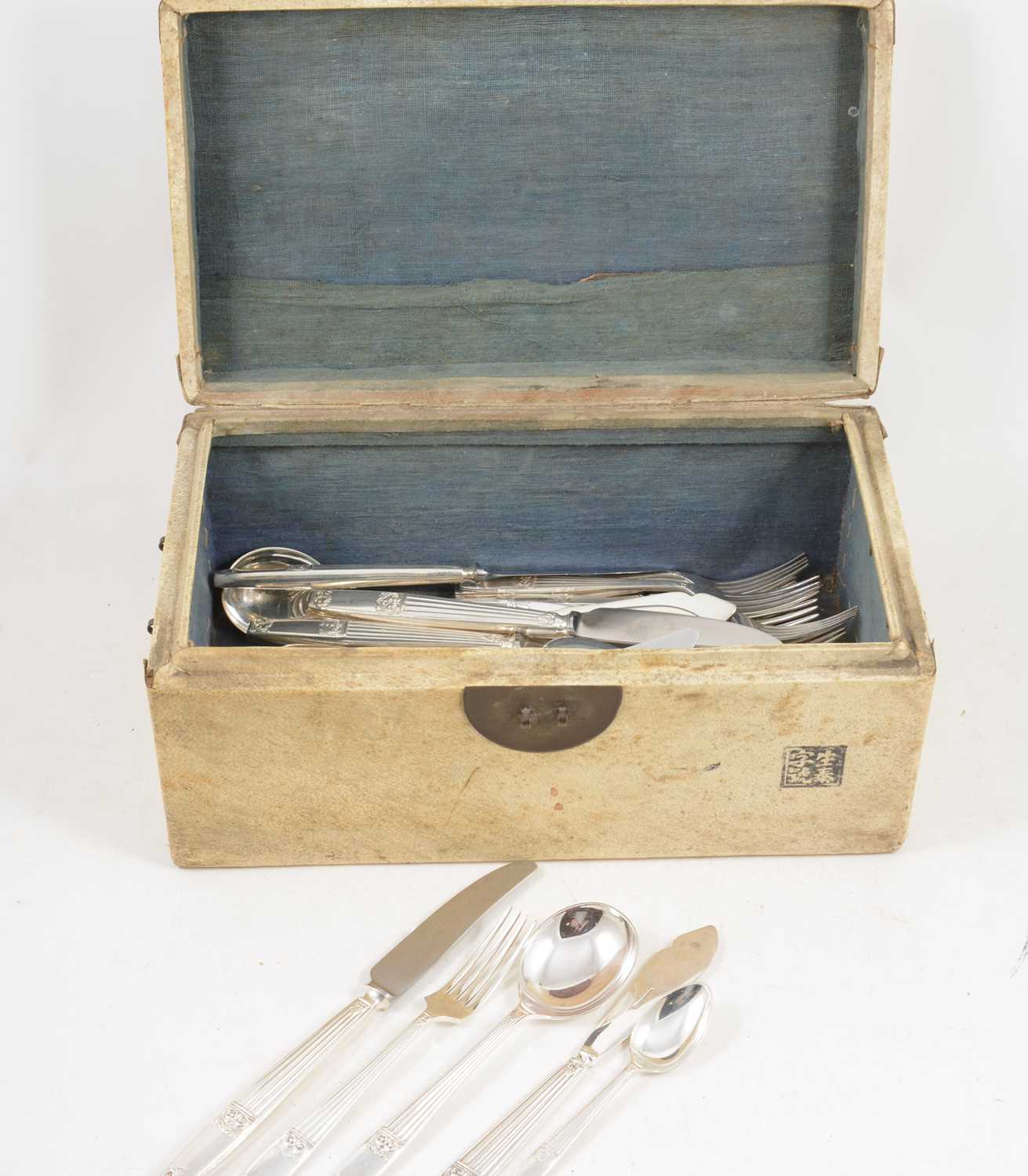 Lot 1081 - A quantity of Elkington silver plated cutlery, Westminster pattern