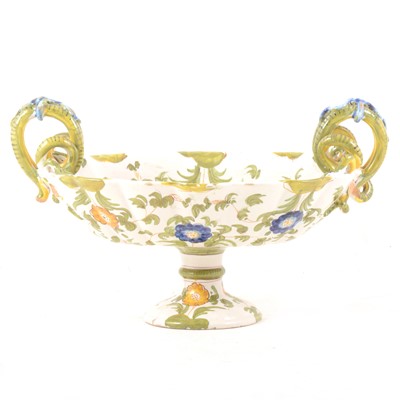 Lot 4 - An Italian majolica pedestal bowl by Cantigalli