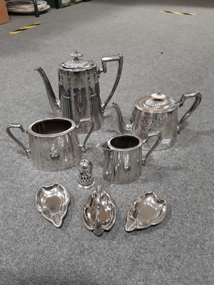 Lot 1083 - Adie Bros. silver plated four-piece teaset