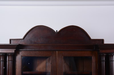 Lot 132 - A Victorian oak and mahogany glazed bookcase, adapted