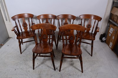 Lot 142 - A set of six modern beech kitchen chairs