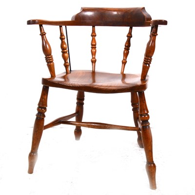 Lot 1579 - A ictorian elm and ash hoop-back chair