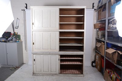 Lot 141 - A large painted pine pantry cupboard