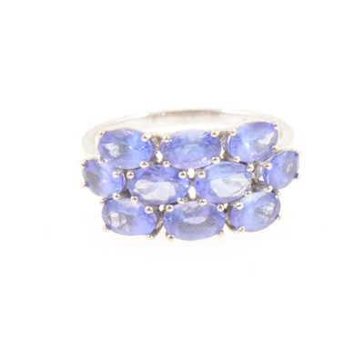 Lot 1265 - A tanzanite dress ring.