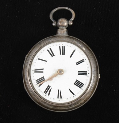 Lot 1365 - Mathew, Uckfield silver pair case watch