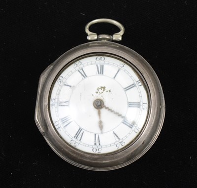 Lot 1369 - Chapman silver pair case pocket watch