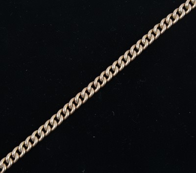 Lot 1350 - A 9 carat yellow gold single Albert watch chain.