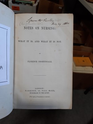 Lot 247 - FLORENCE NIGHTINGALE, Notes on Nursing; What It Is, And What It Is Not, Harrison, London [1859?]...