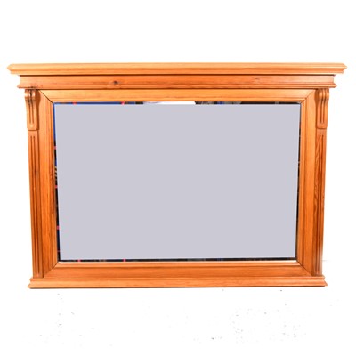 Lot 147 - A modern pine overmantle mirror
