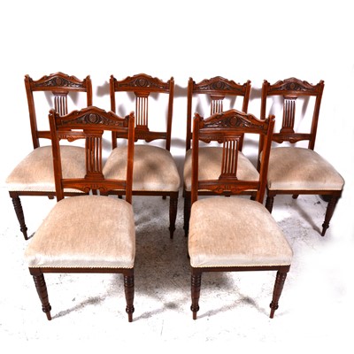 Lot 1526 - A set of six Edwardian mahogany dining chairs