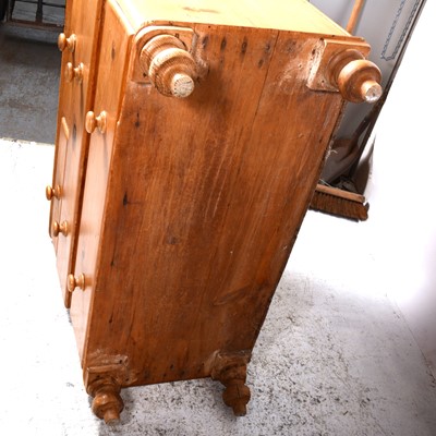 Lot 75 - A Victorian stripped pine chest of drawers
