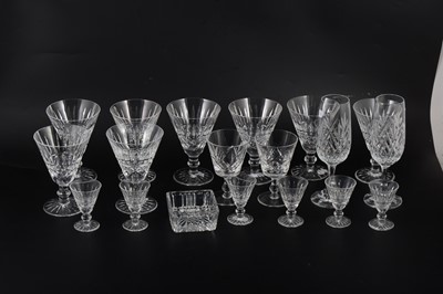 Lot 1022 - Eight Waterford Crystal wine glasses, six sherry glasses, and other stemware.