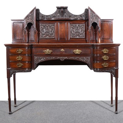 Lot 63 - A late Victorian stained beechwood writing table