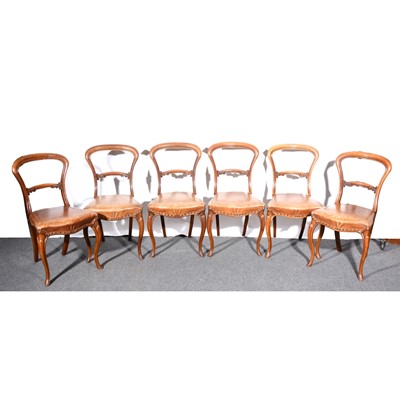 Lot 480 - Set of six Victorian dining chairs