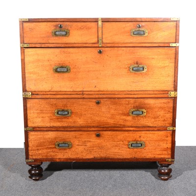 Lot 542 - A Victorian mahogany campaign chest