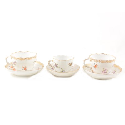 Lot 11 - Meissen cabinet cup and saucer, second quality