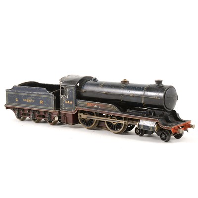 Lot 139 - A pre-war O gauge model of a Caledonian Railways 4-4-0 steam locomotive, no.440 dark blue livery with tender.
