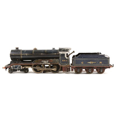 Lot 139 - A pre-war O gauge model of a Caledonian Railways 4-4-0 steam locomotive, no.440 dark blue livery with tender.