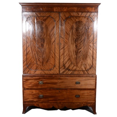 Lot 461 - George III mahogany linen press