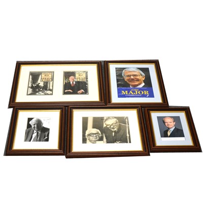 Lot 311 - Seven signed photos of political figures and Prime Ministers, President Gerald Ford, Edward Heath, Harold Wilson, James Callaghan (x2), John Major and William Hague.