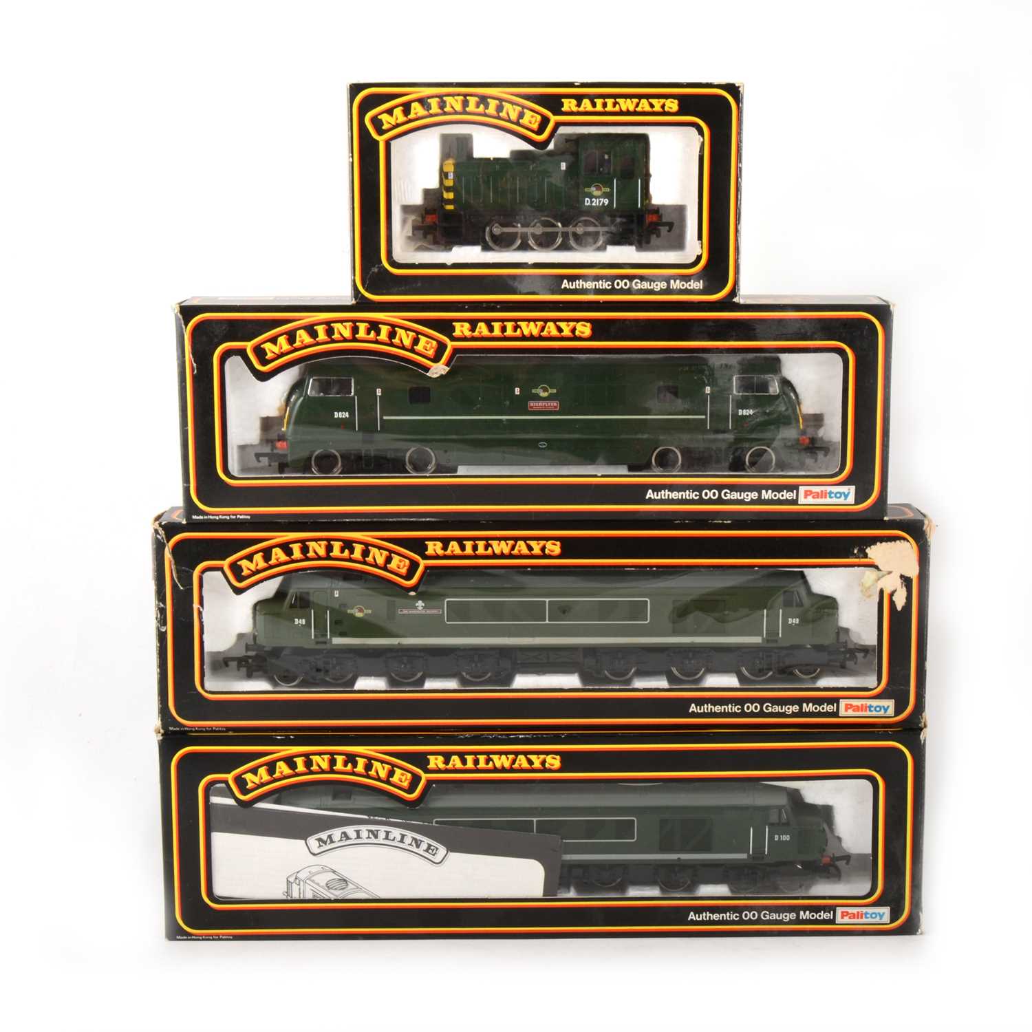 Lot 544 - Four Mainline Railways by Palitoy OO gauge model diesel locomotives, 37037, 37-064, 37041, 37-050
