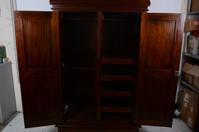 Lot 128 - A modern walnut double wardrobe