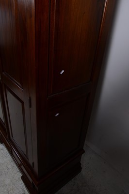 Lot 128 - A modern walnut double wardrobe