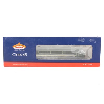 Lot 584 - Bachmann OO gauge model railway diesel locomotive; 32-678DS Class 45 D55 'Royal Signals' BR green with DCC sound, boxed.