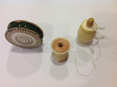 Lot 1160 - Sewing Interest -  a collection of bone and early 20th century ivory items.