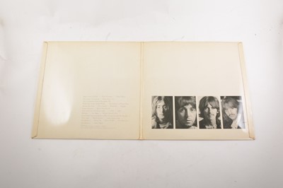 Lot 5 - The Beatles White Album LP vinyl record; Mono pressing no.0021390, PMC 7067/7068, embrossed cover, top opening, with four portraits and poster.