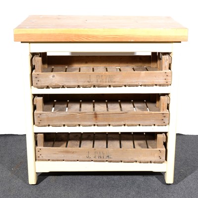 Lot 495 - A Contemporary pine top painted Butcher's block unit