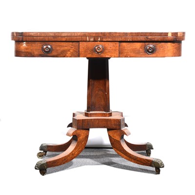 Lot 572 - A Victorian rosewood card table