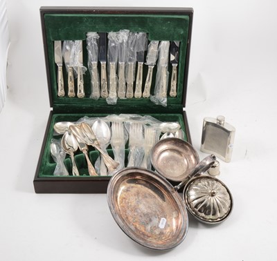 Lot 1091 - Silver plated canteen of cutlery, Kings pattern