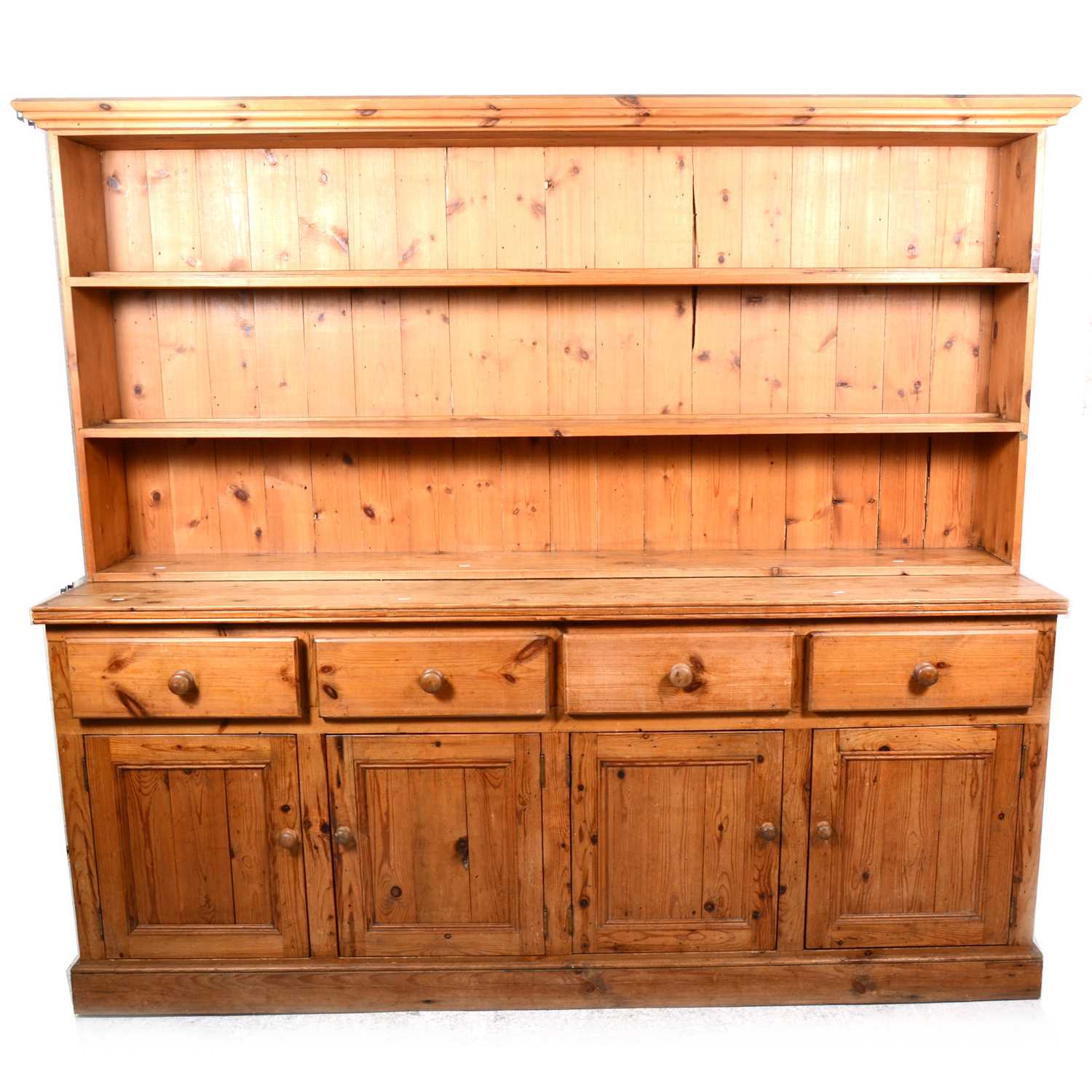 Lot 135 - A large pine kitchen dresser