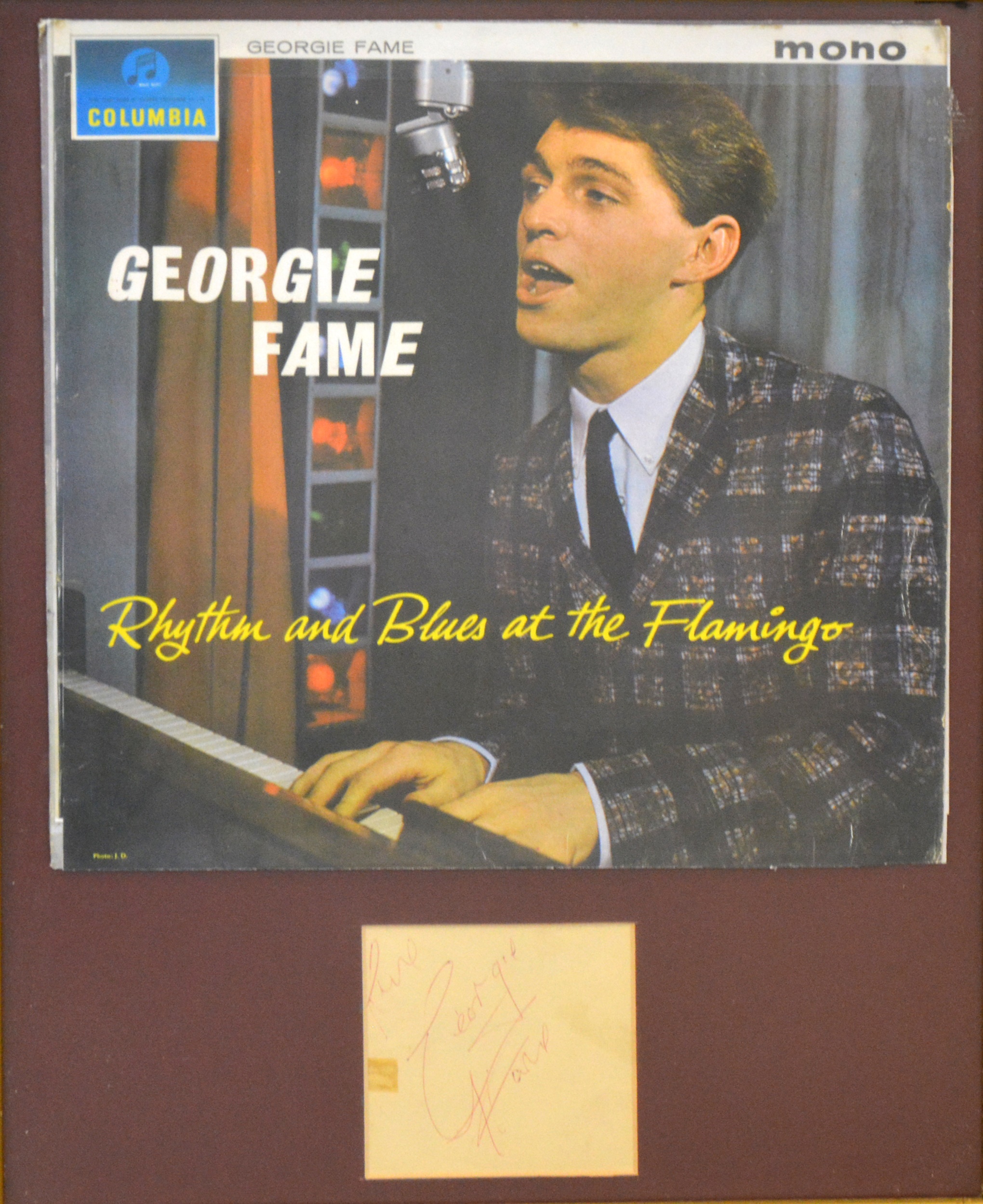 Lot 95 Georgie Fame Signed Page Mounted With A Lot 95 Georgie Fame Signed Page Mounted With A
