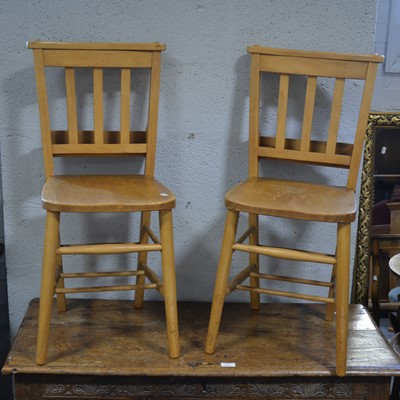 Lot 55 - A set of twelve beech framed Chapel chairs