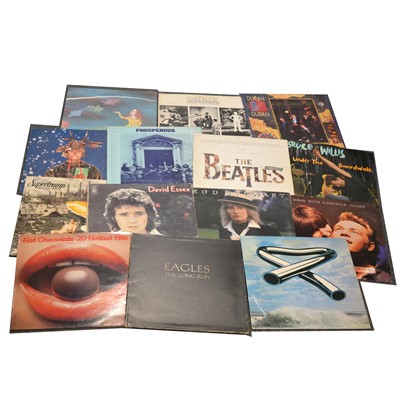 Lot 28 - One box of mixed vinyl LP and 12" single records; aprox seventy-six