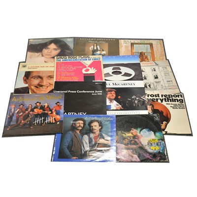 Lot 37 - One box of mixed vinyl LP records; aprox sixty-nine