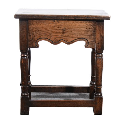 Lot 54 - An oak joint stool