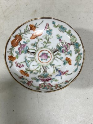 Lot 25 - Chinese porcelain footed dish and a porcelain cylindrical jar